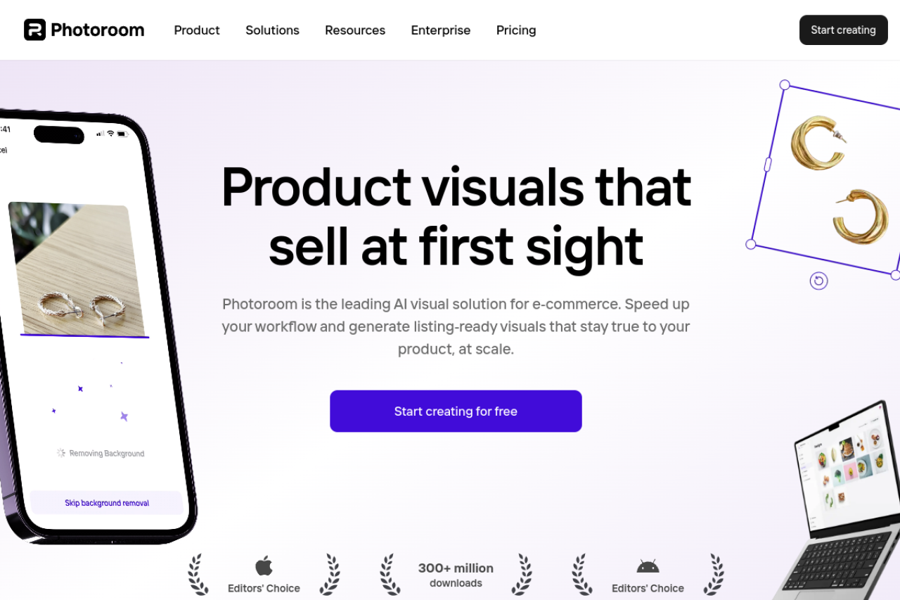 Photoroom website screenshot