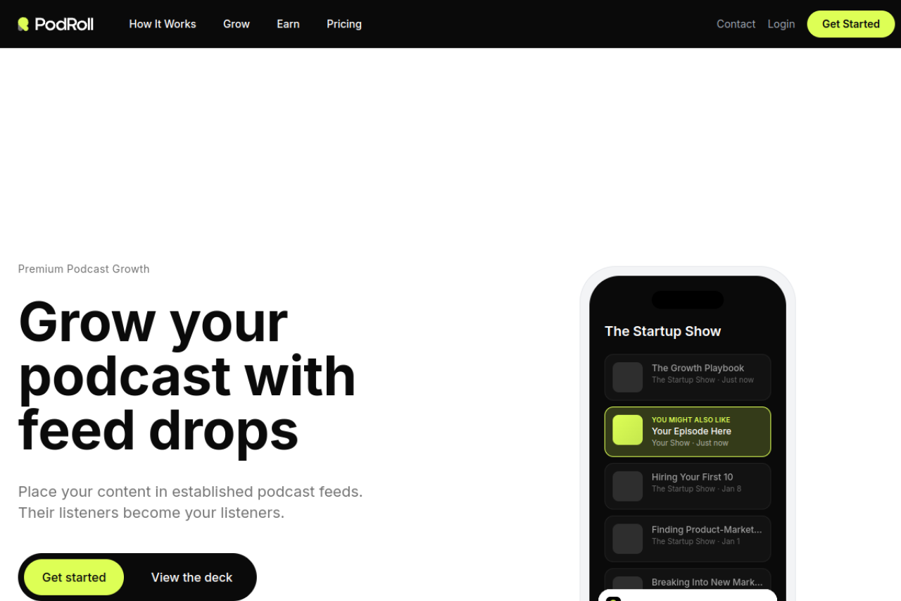 Podroll website screenshot