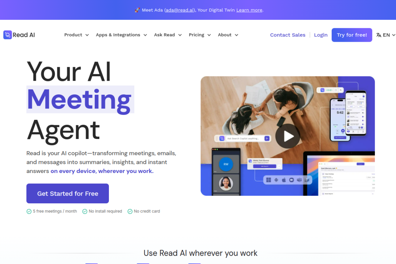 Read AI website screenshot