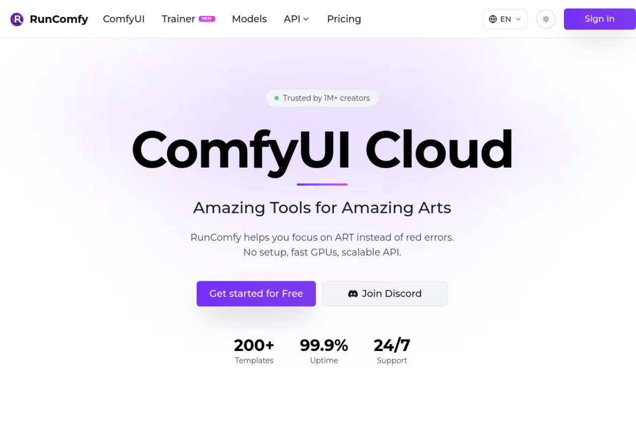 Runcomfy website screenshot