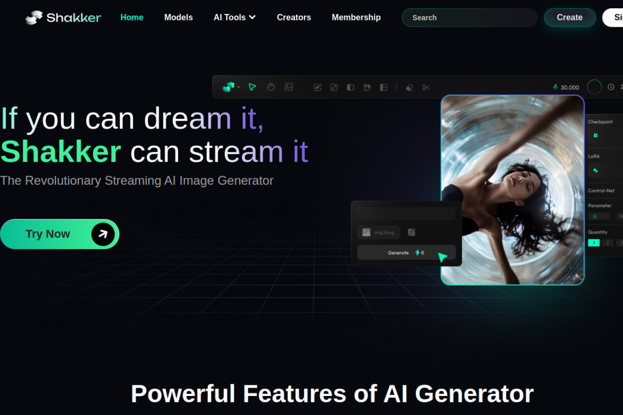 Shakker Ai website screenshot