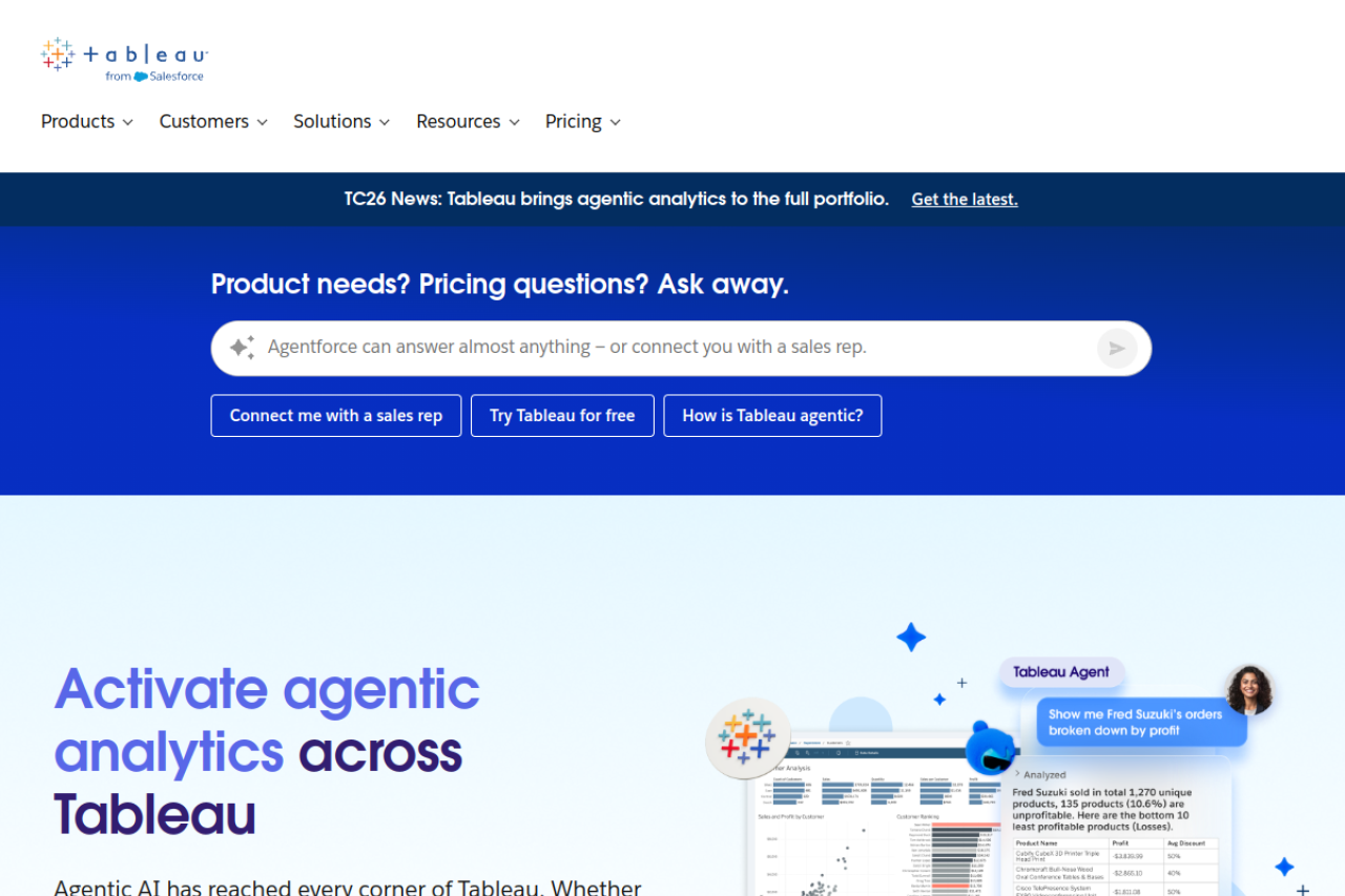 Tableau website screenshot