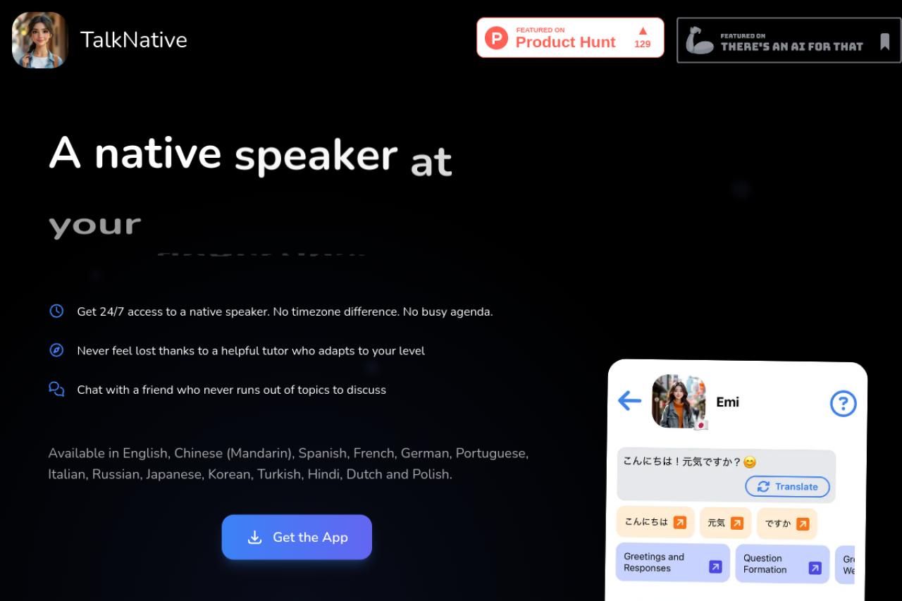 TalkNative website screenshot