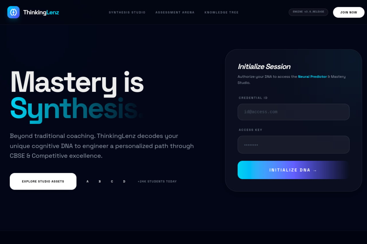 Thinking Lenz website screenshot