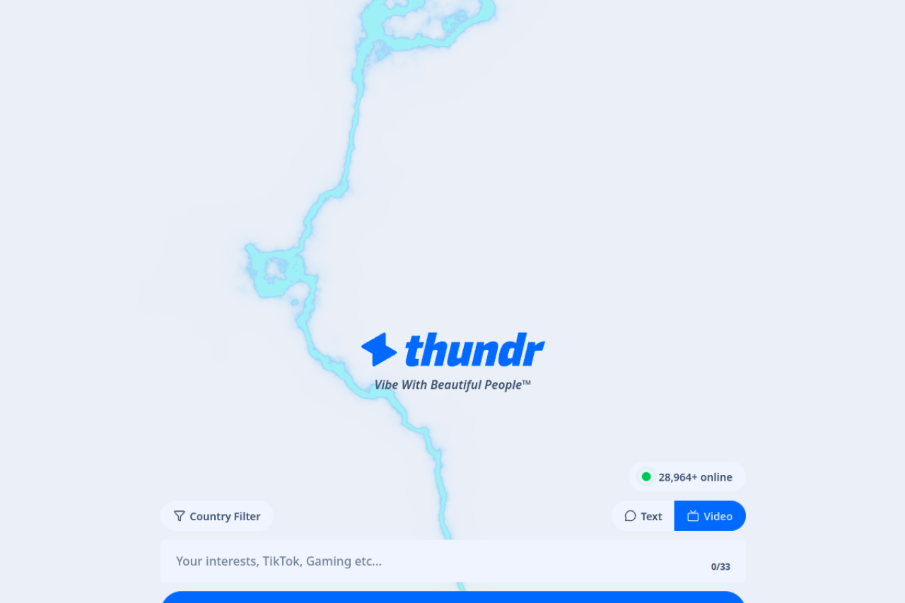 Thundr website screenshot