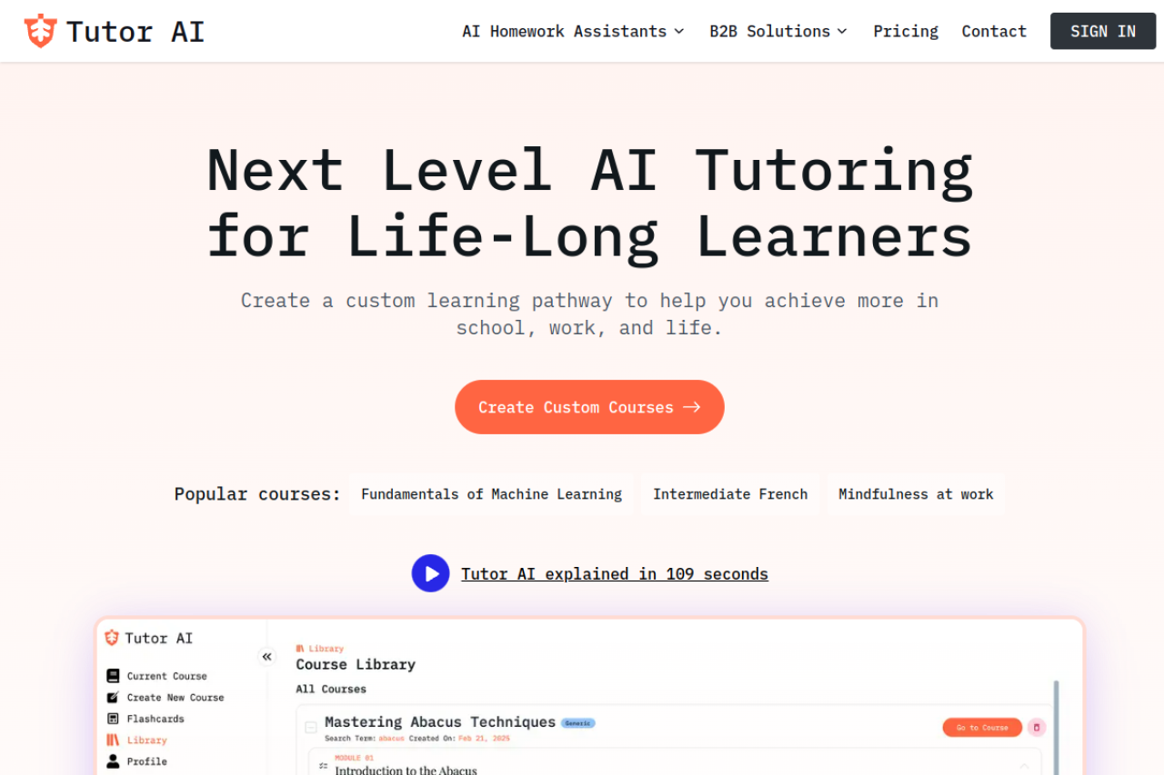 Tutorai website screenshot