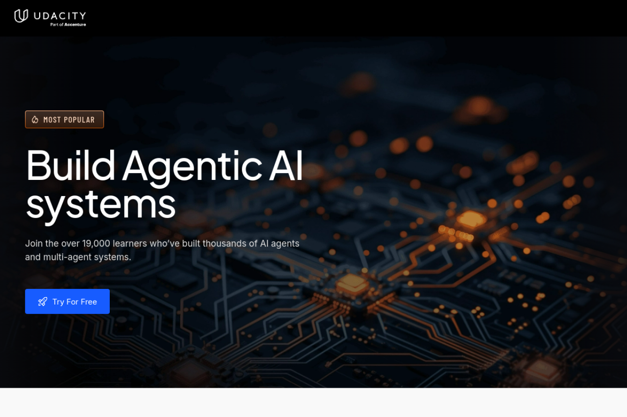 Udacity AI School website screenshot