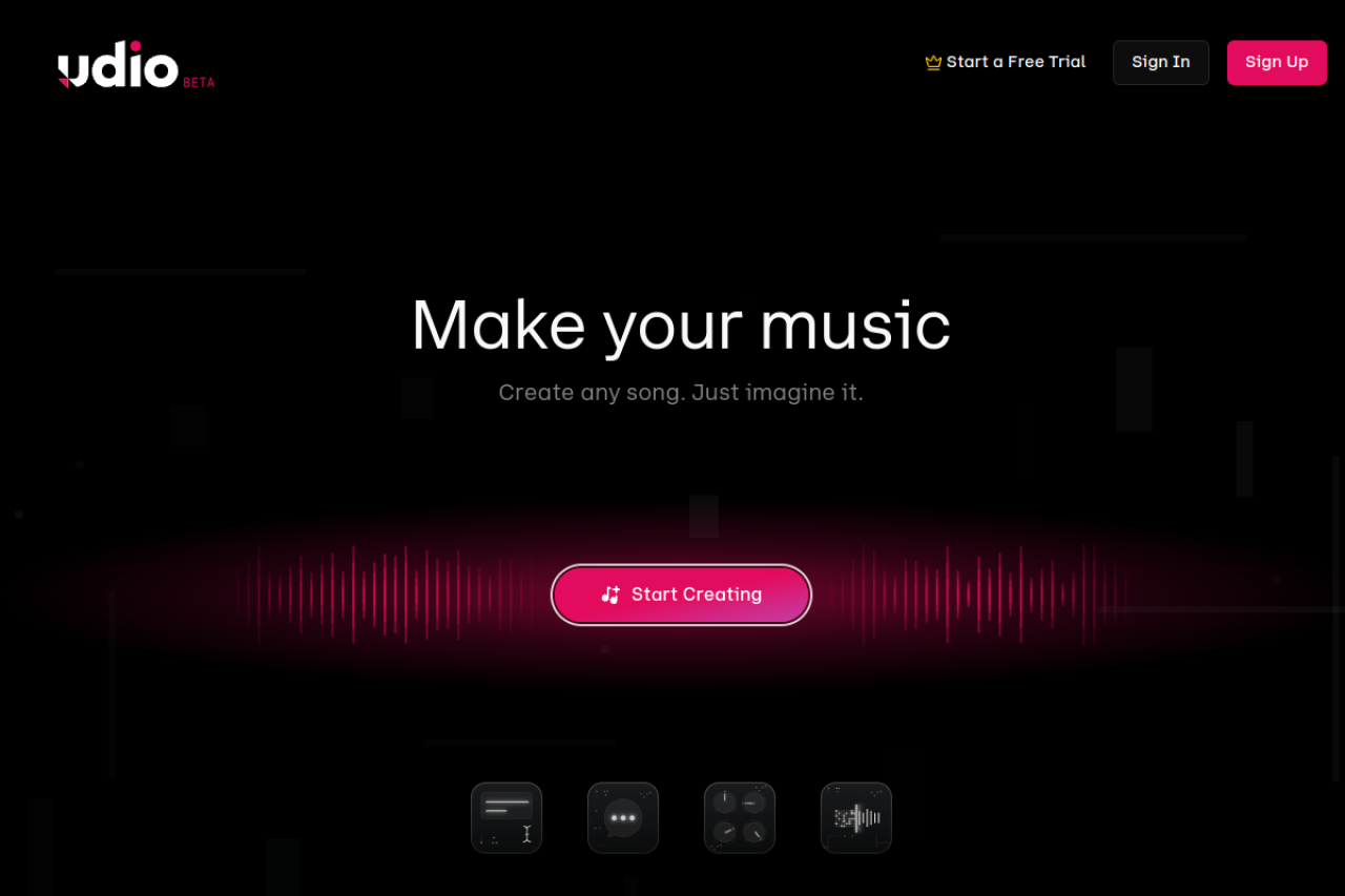 Udio website screenshot