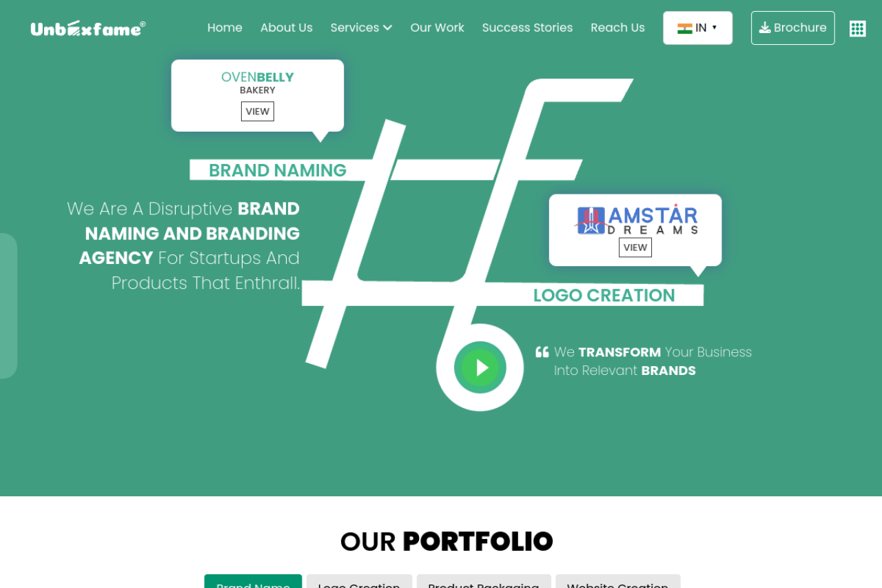Unboxfame website screenshot