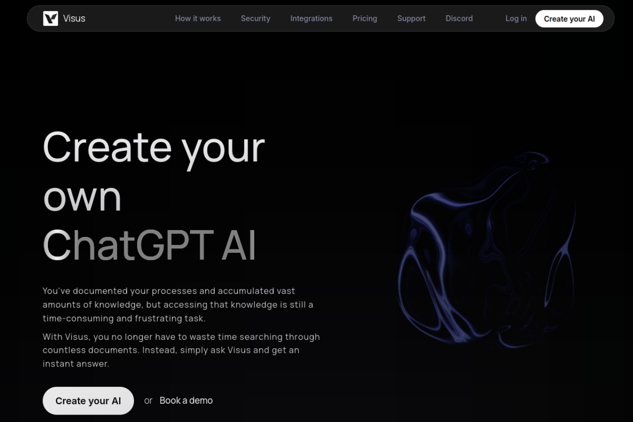 Visus Ai website screenshot