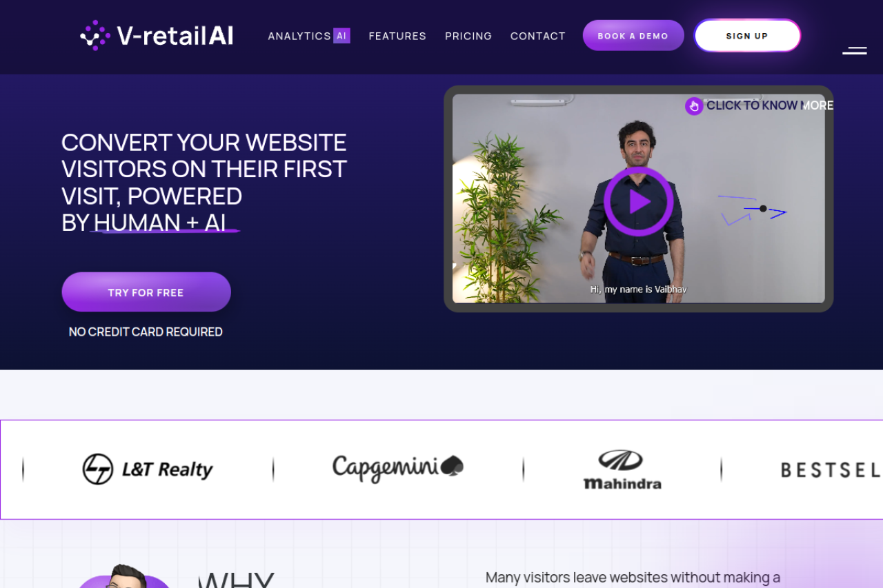V Retail website screenshot