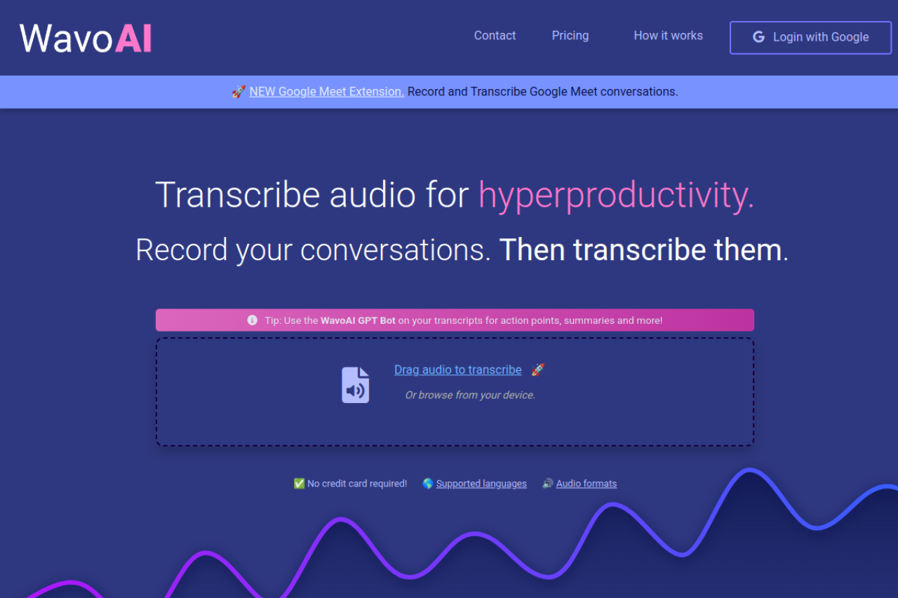 Wavoai website screenshot