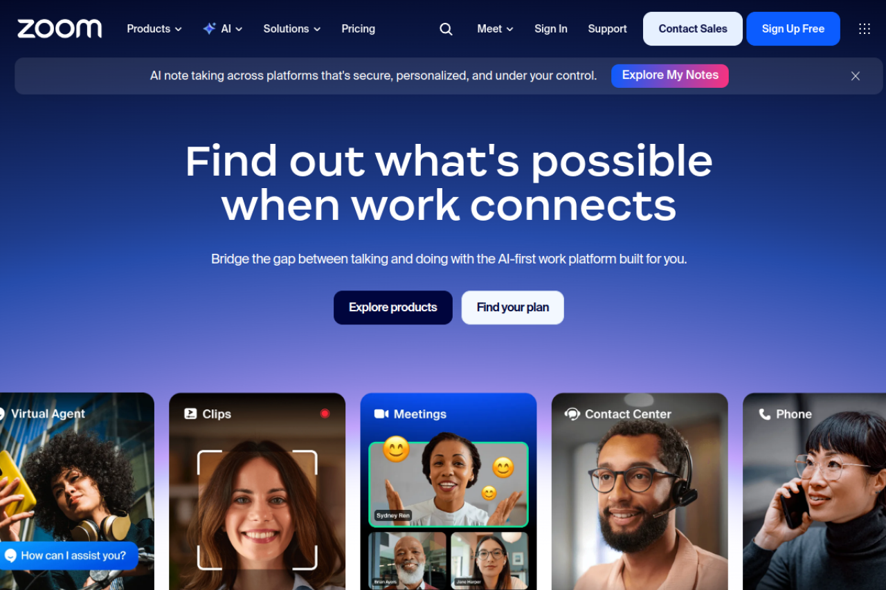 Zoom Workplace website screenshot