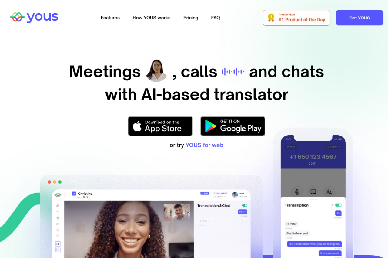 YOUS website screenshot