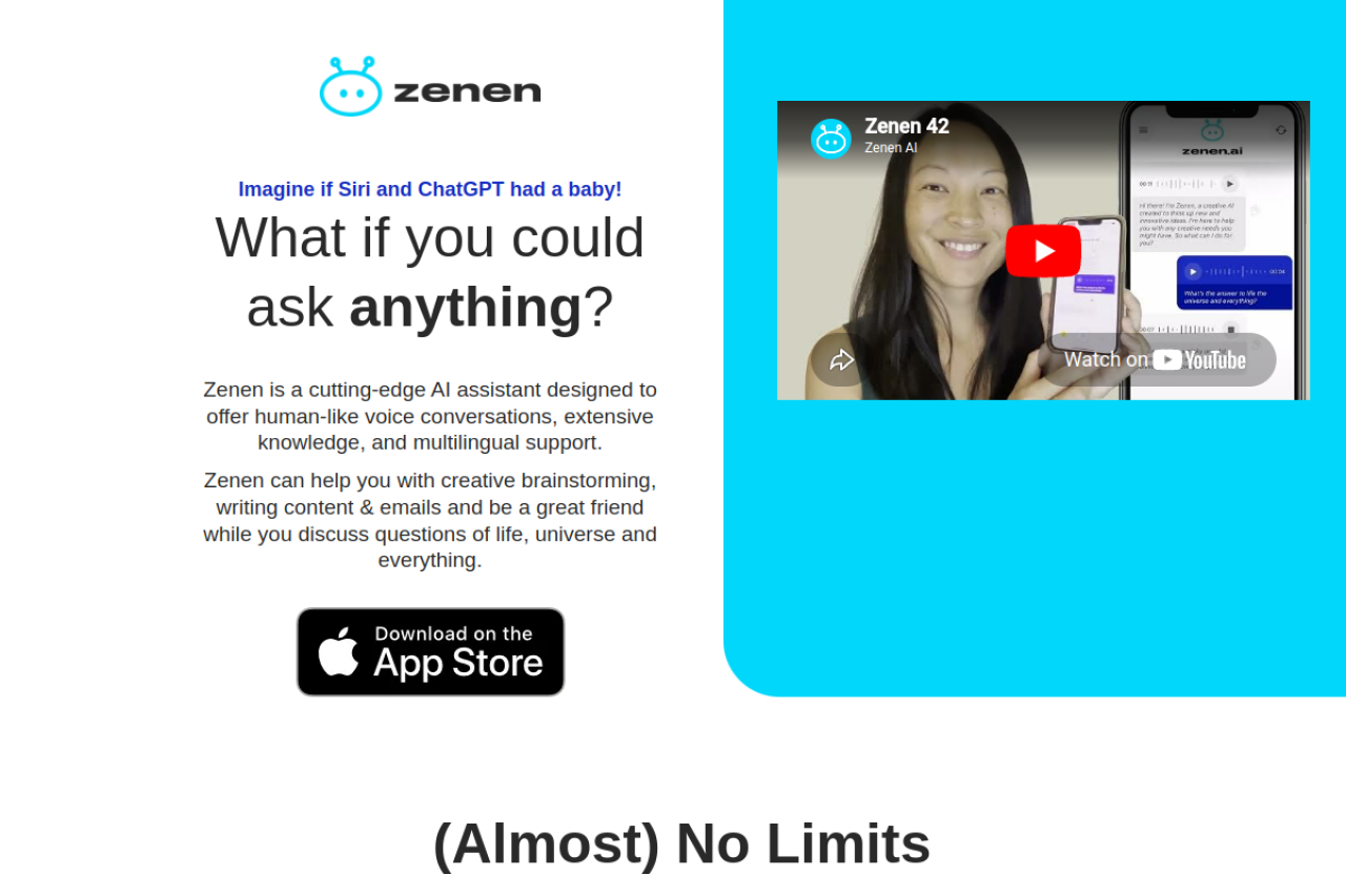 Zenen Ai website screenshot