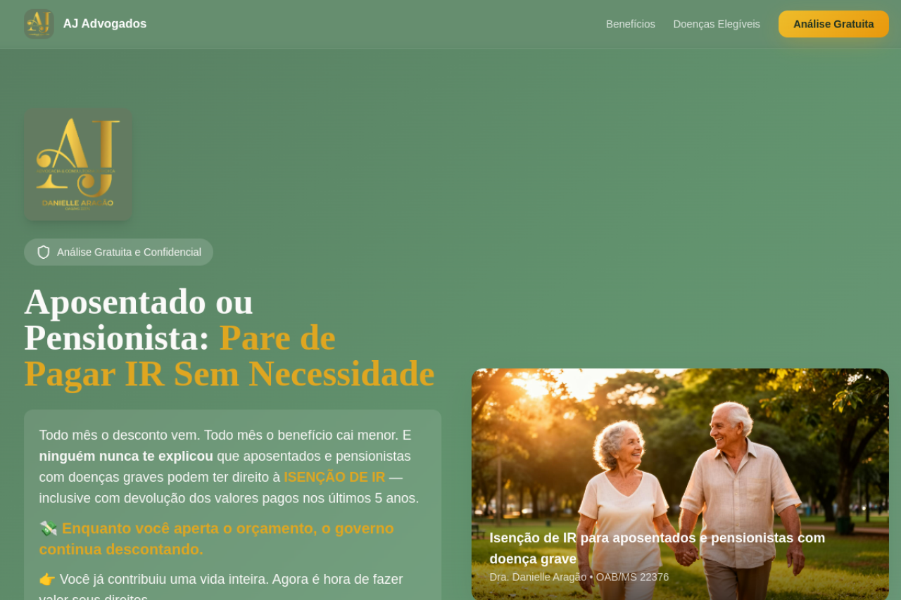 Screenshot do projeto AJ Advogados Brasil