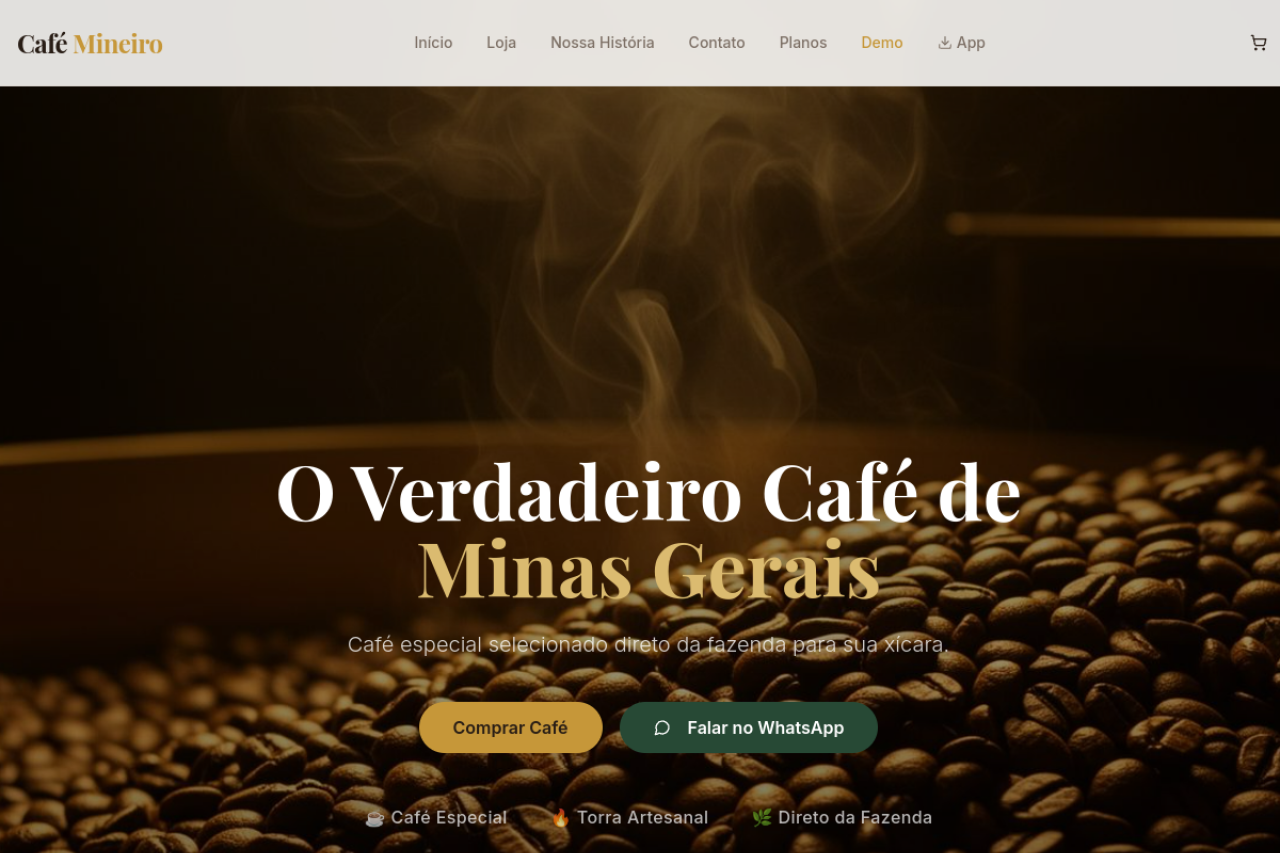 Screenshot do projeto App Café