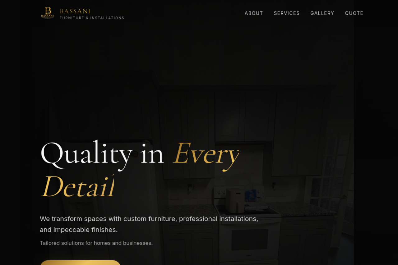 Screenshot do projeto Bassani Furniture