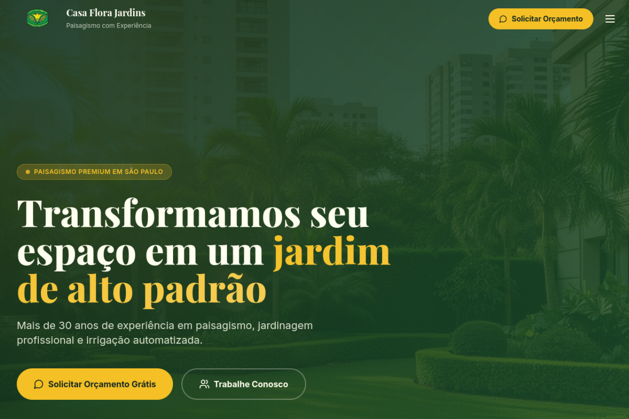 Screenshot do projeto Casa Flora Jardins