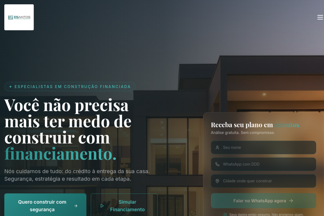 Screenshot do projeto Construtora E. Santos