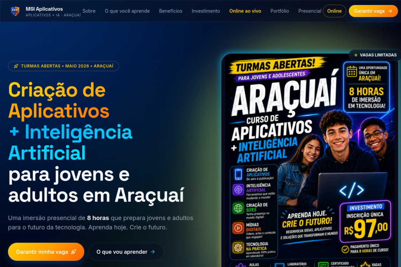 Screenshot do projeto Curso de IA