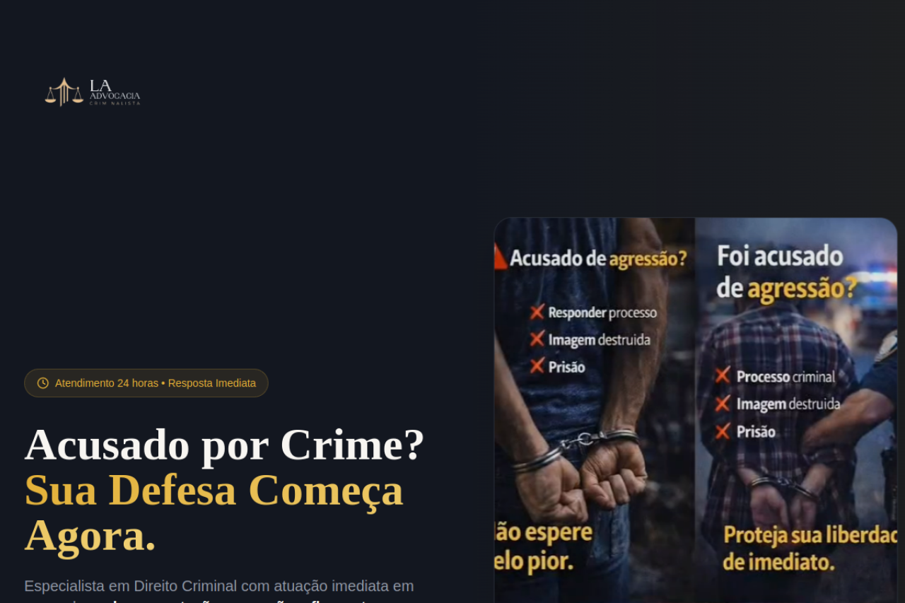 Screenshot do projeto LA Advocacia Criminal