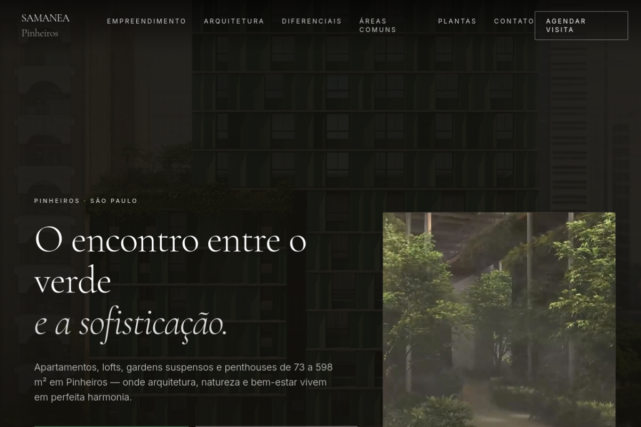 Screenshot do projeto Samanea