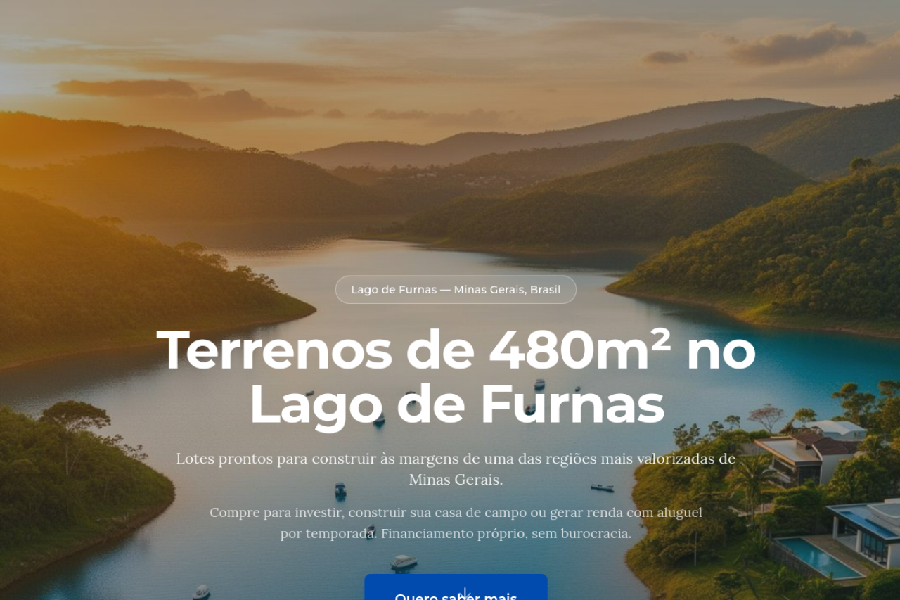 Screenshot do projeto Terrenos Lago de Furnas