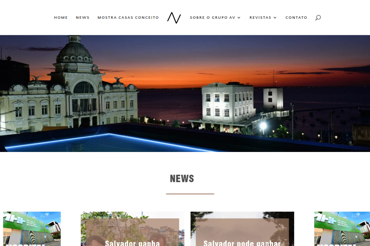 Captura real do site Andrea Velame