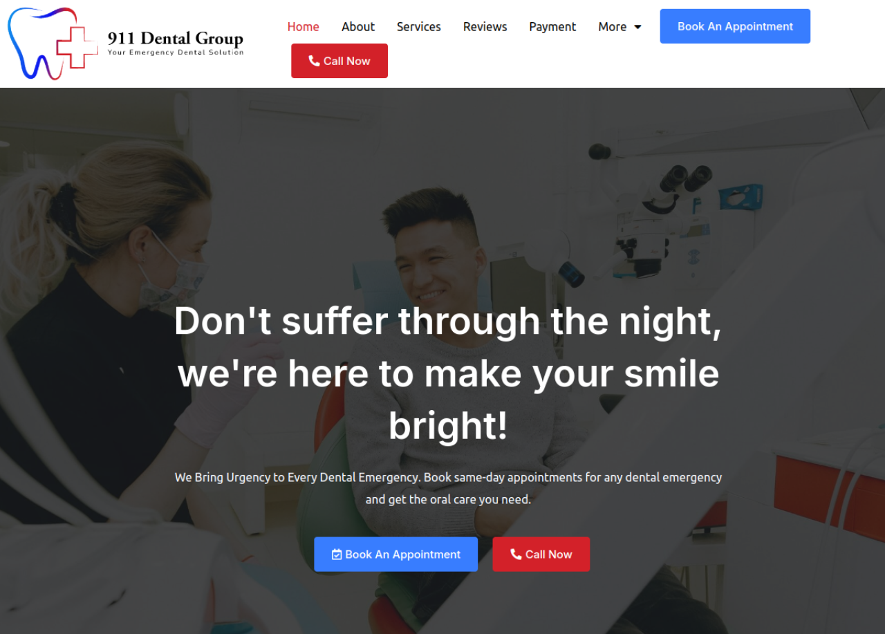 911 Dental Group website built by Kickass Websites
