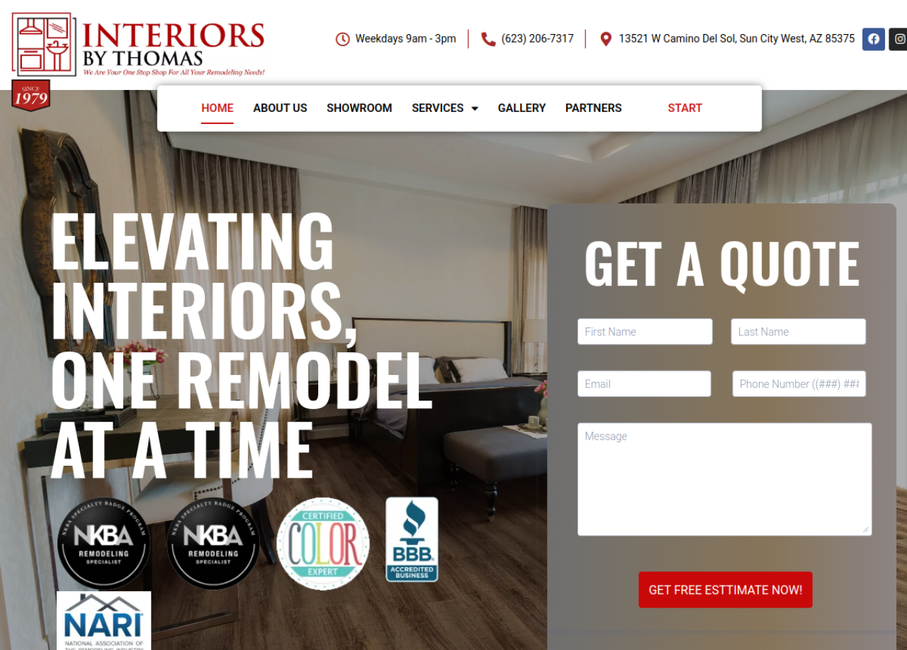 Interiors by Thomas website built by Kickass Websites