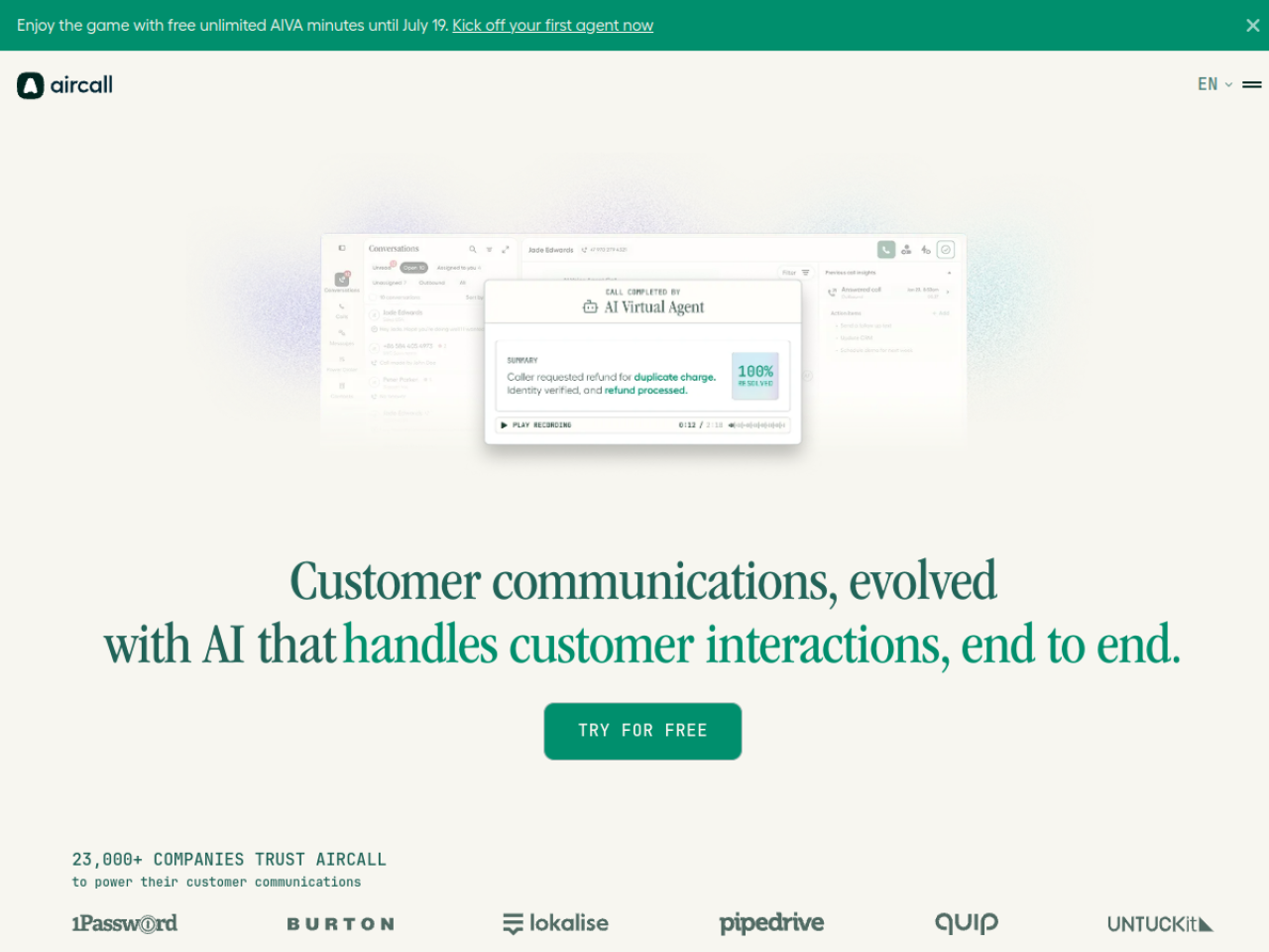 Aircall screenshot 1