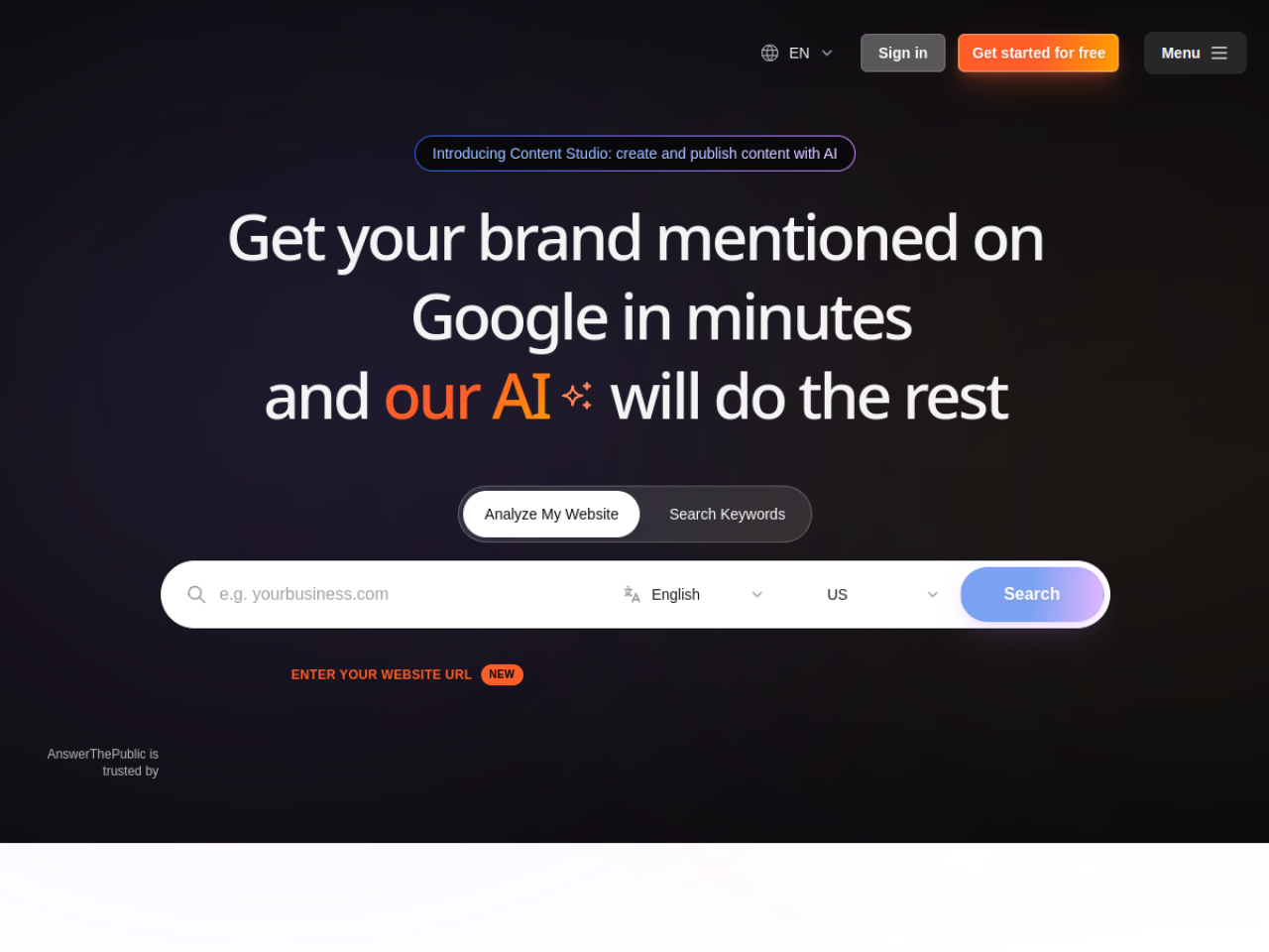 AnswerThePublic screenshot 1