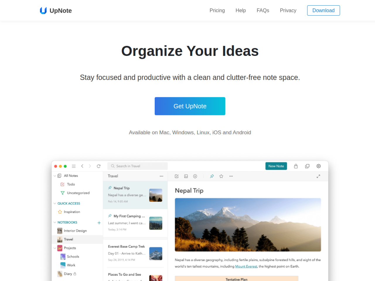 UpNote screenshot 1
