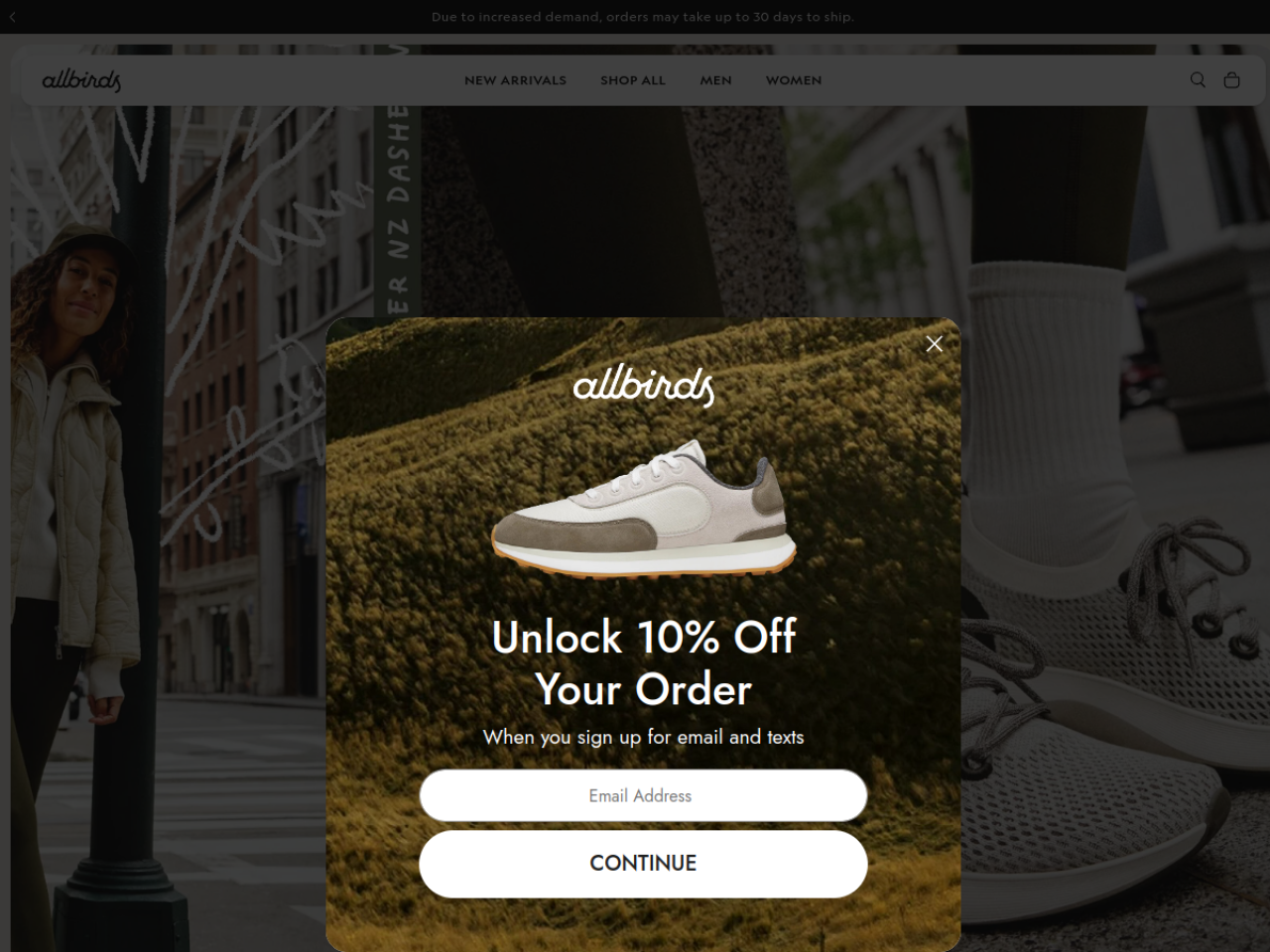 Allbirds 웹사이트 스크린샷
