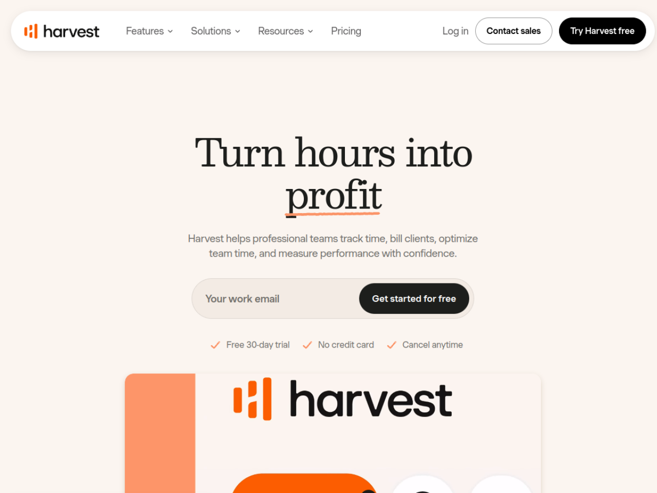 Harvest screenshot 1