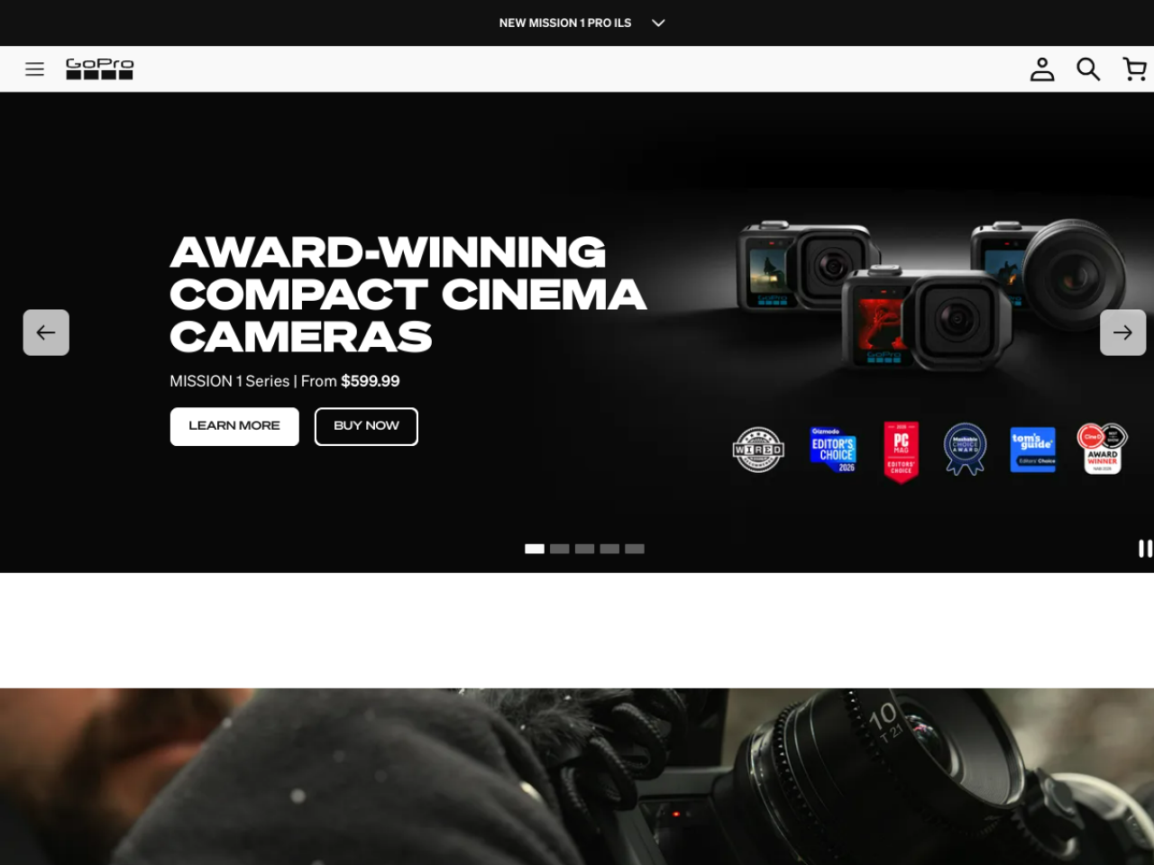 GoPro 웹사이트 스크린샷