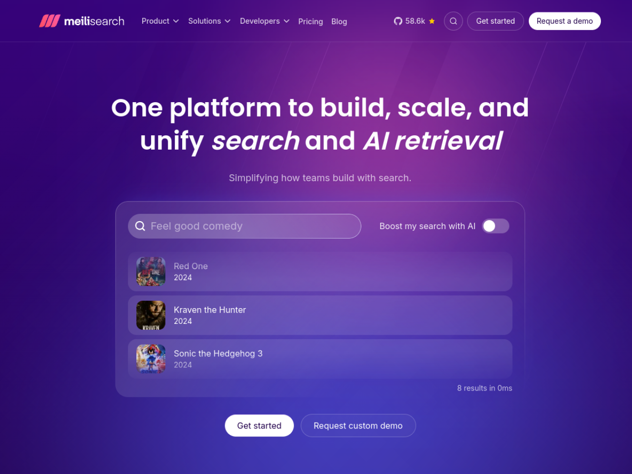 Meilisearch screenshot 1