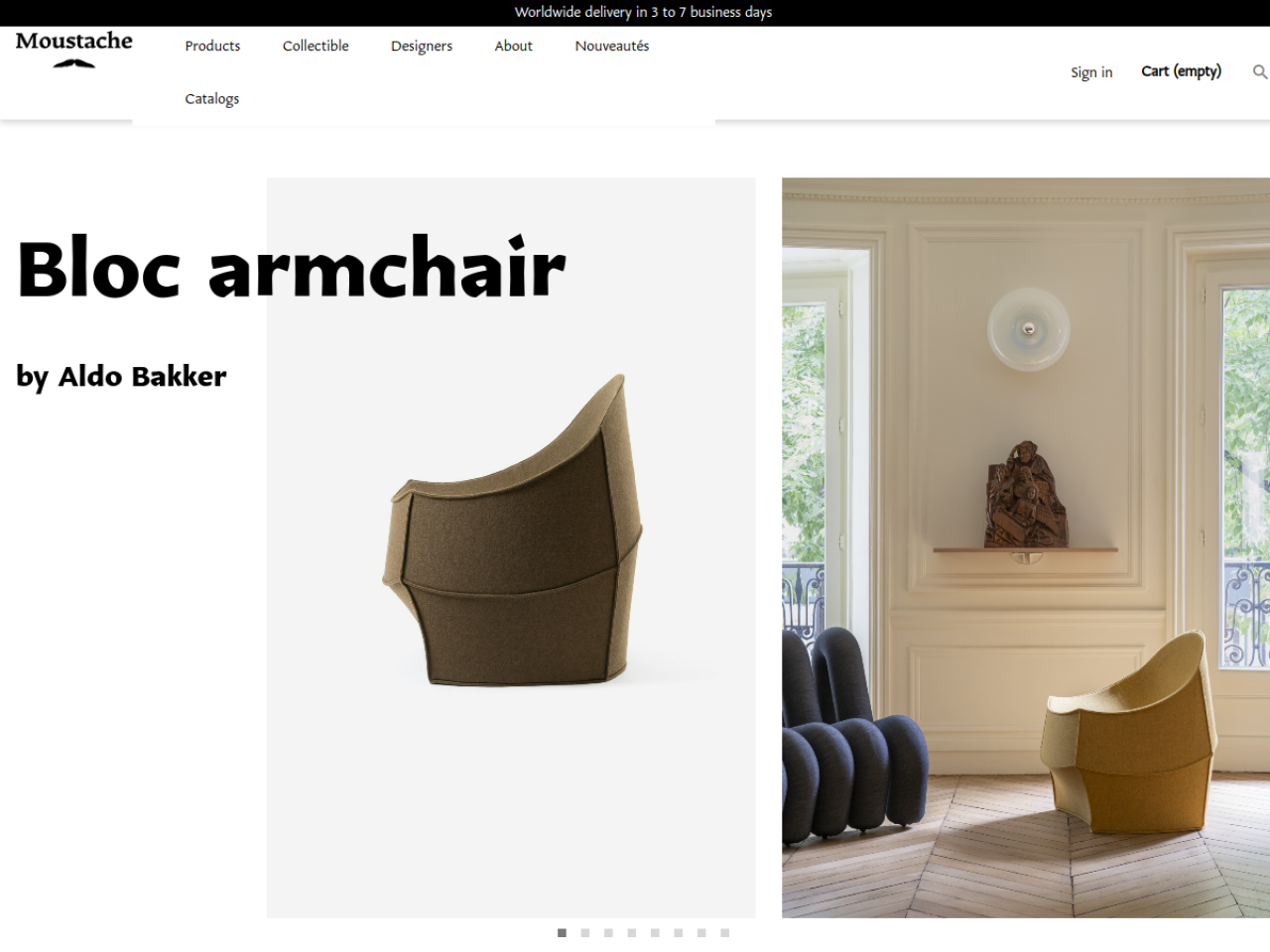 Moustache Paris 웹사이트 스크린샷