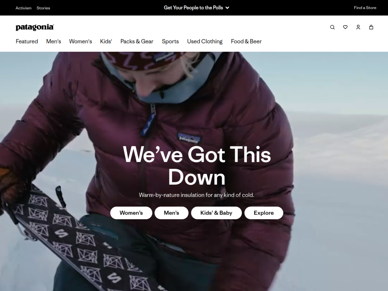 Patagonia 웹사이트 스크린샷