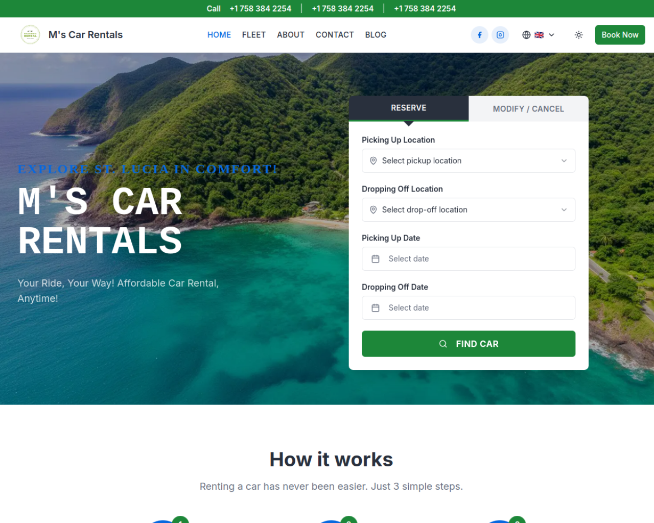 M's Car Rentals — Mobility · E-Commerce