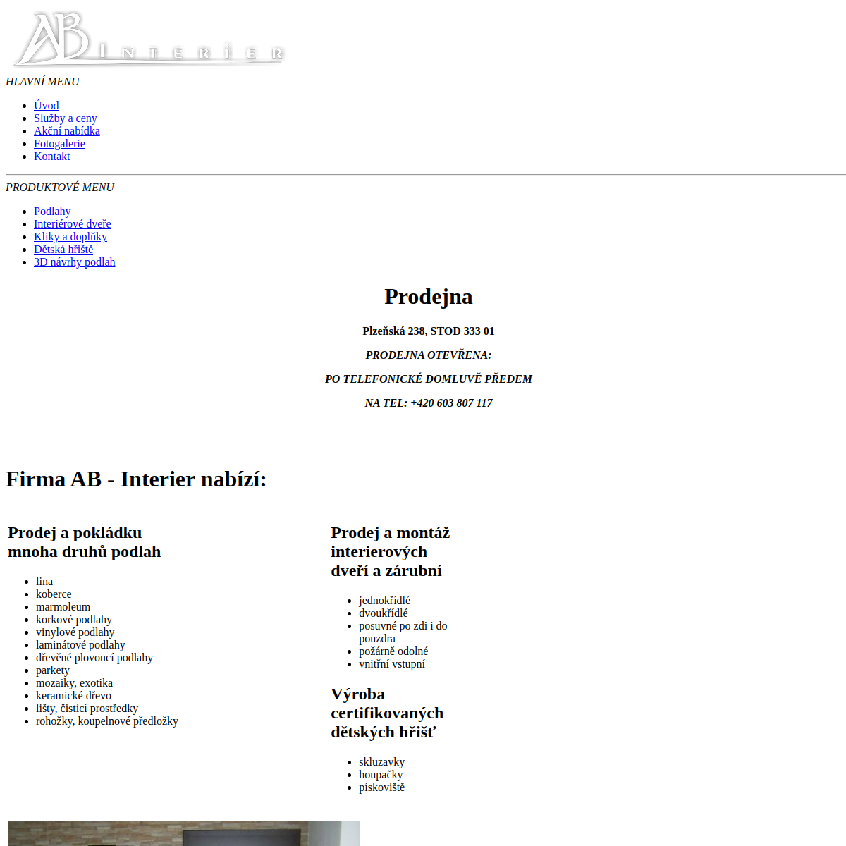 AB Interier website