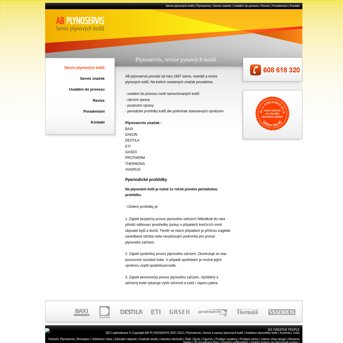 AB plynoservis website