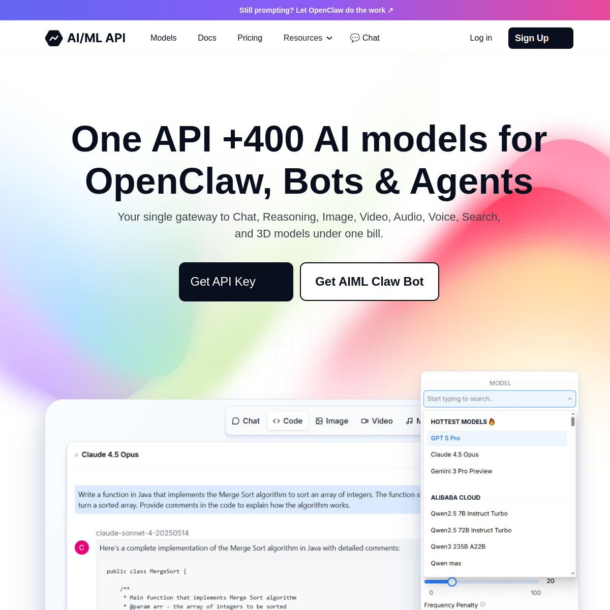 AI/ML API screenshot 2