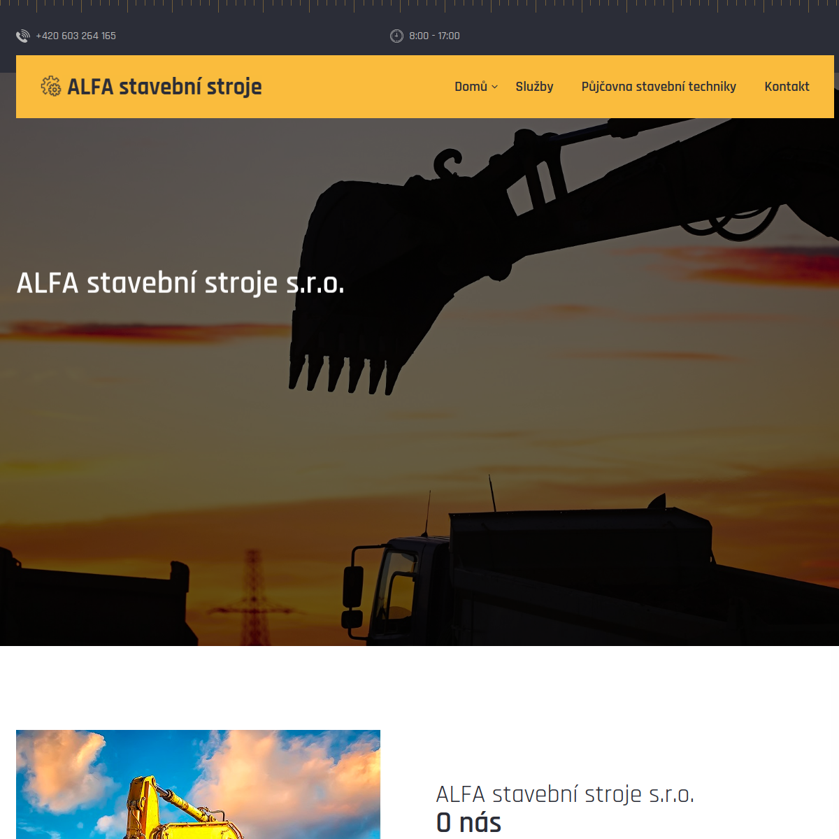 ALFA stavební stroje s.r.o. website
