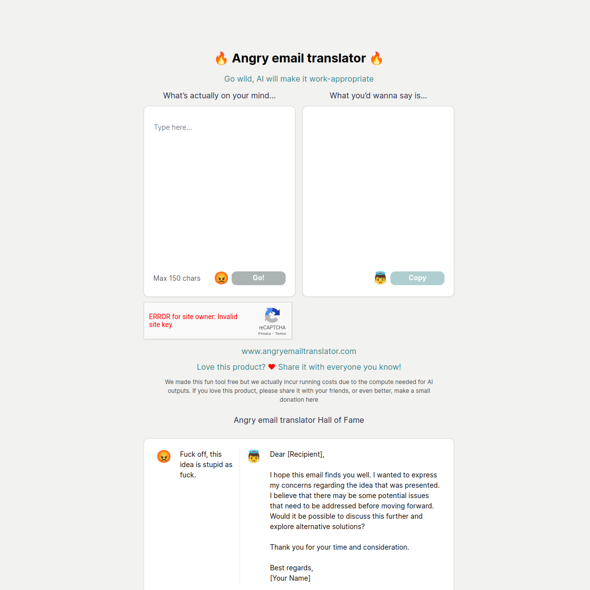 Angry Email Translator screenshot 1