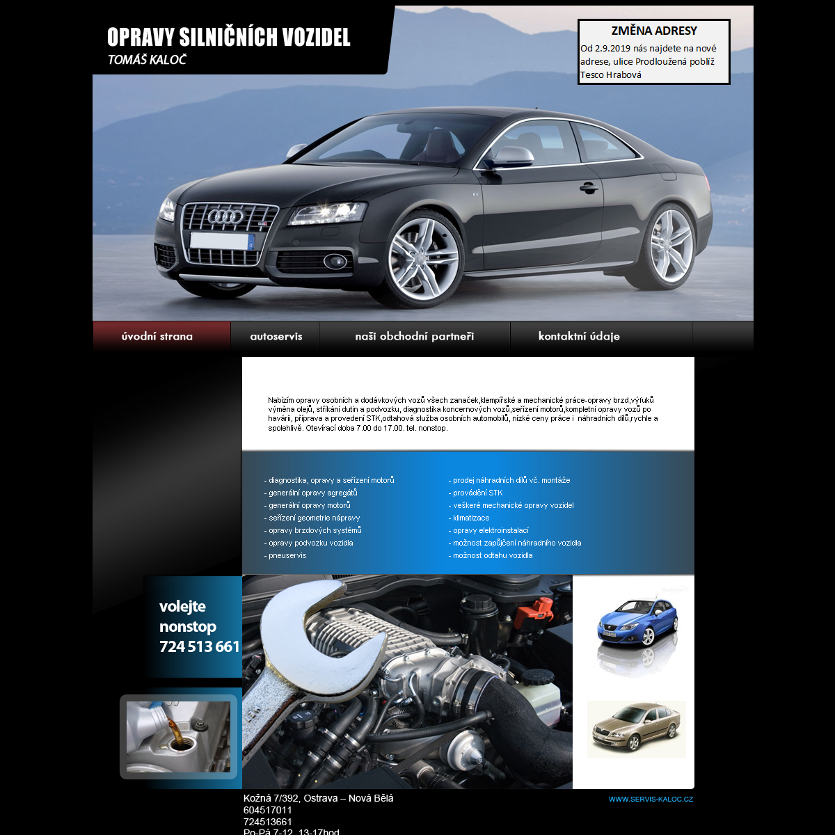 Autoservis Tomáš Kaloč website