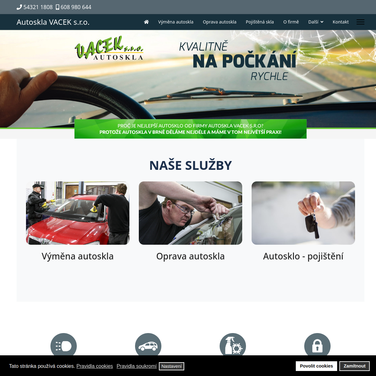 Autoskla VACEK website