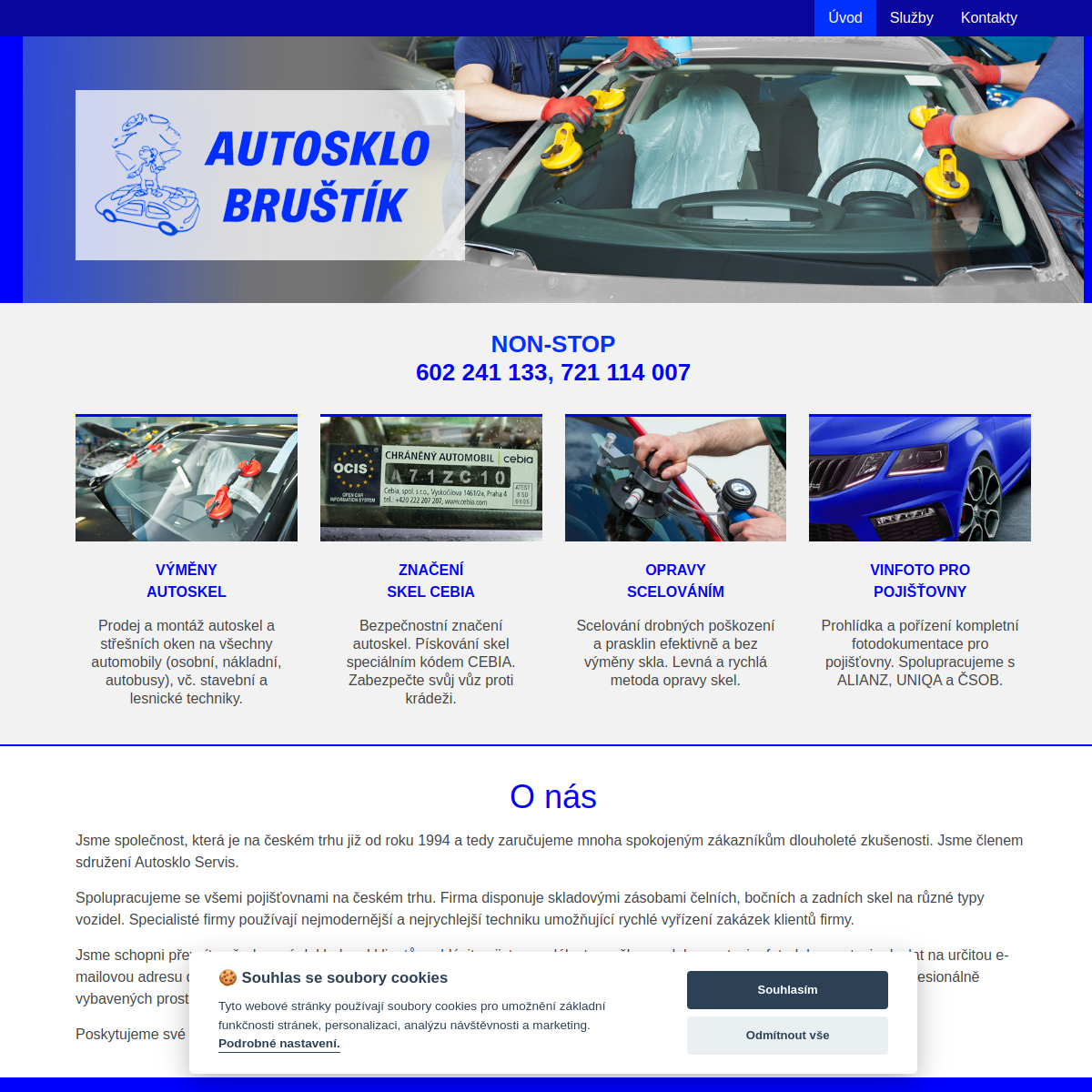 AUTOSKLO BRUŠTÍK, s.r.o. website