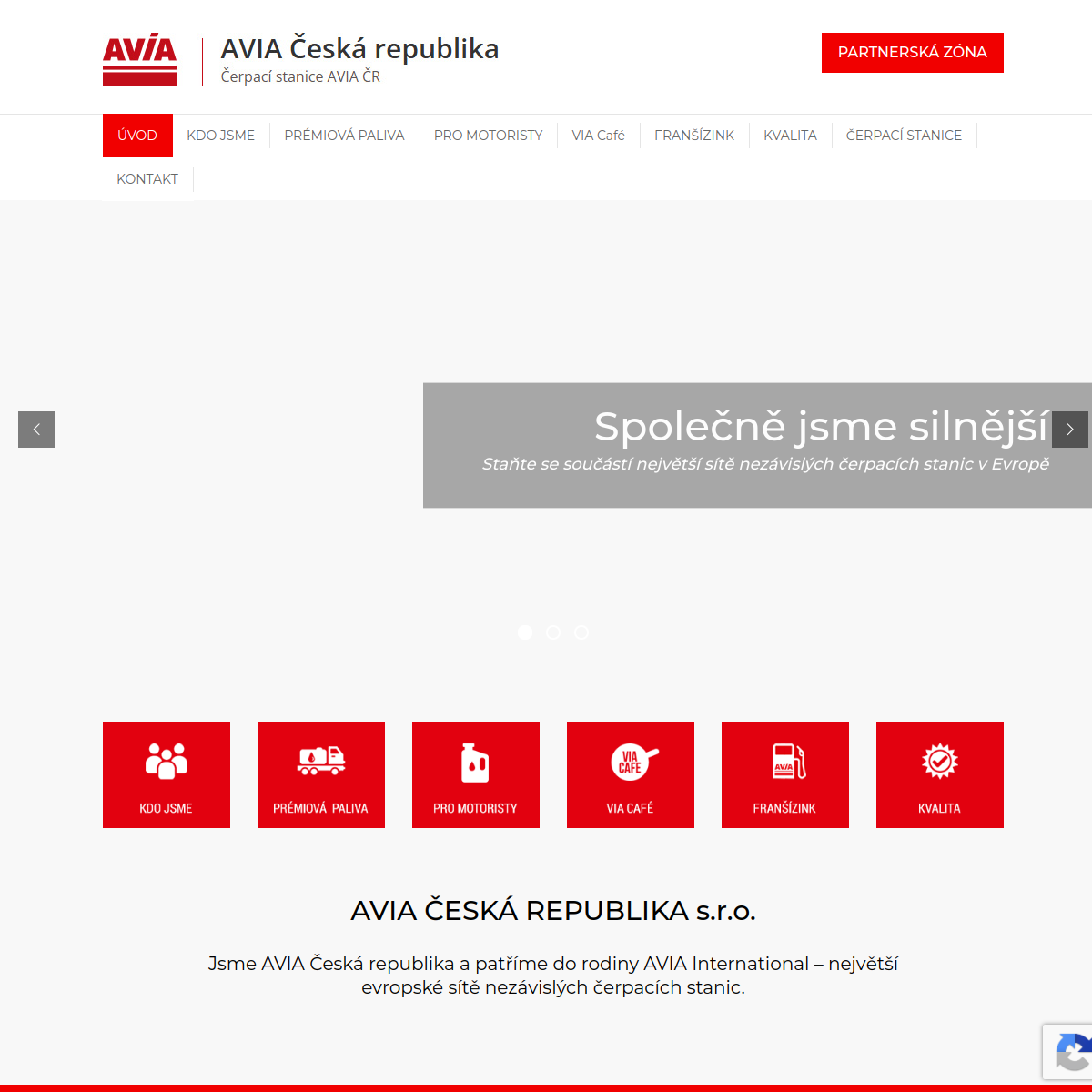 AVIA Česká republika s.r.o. website